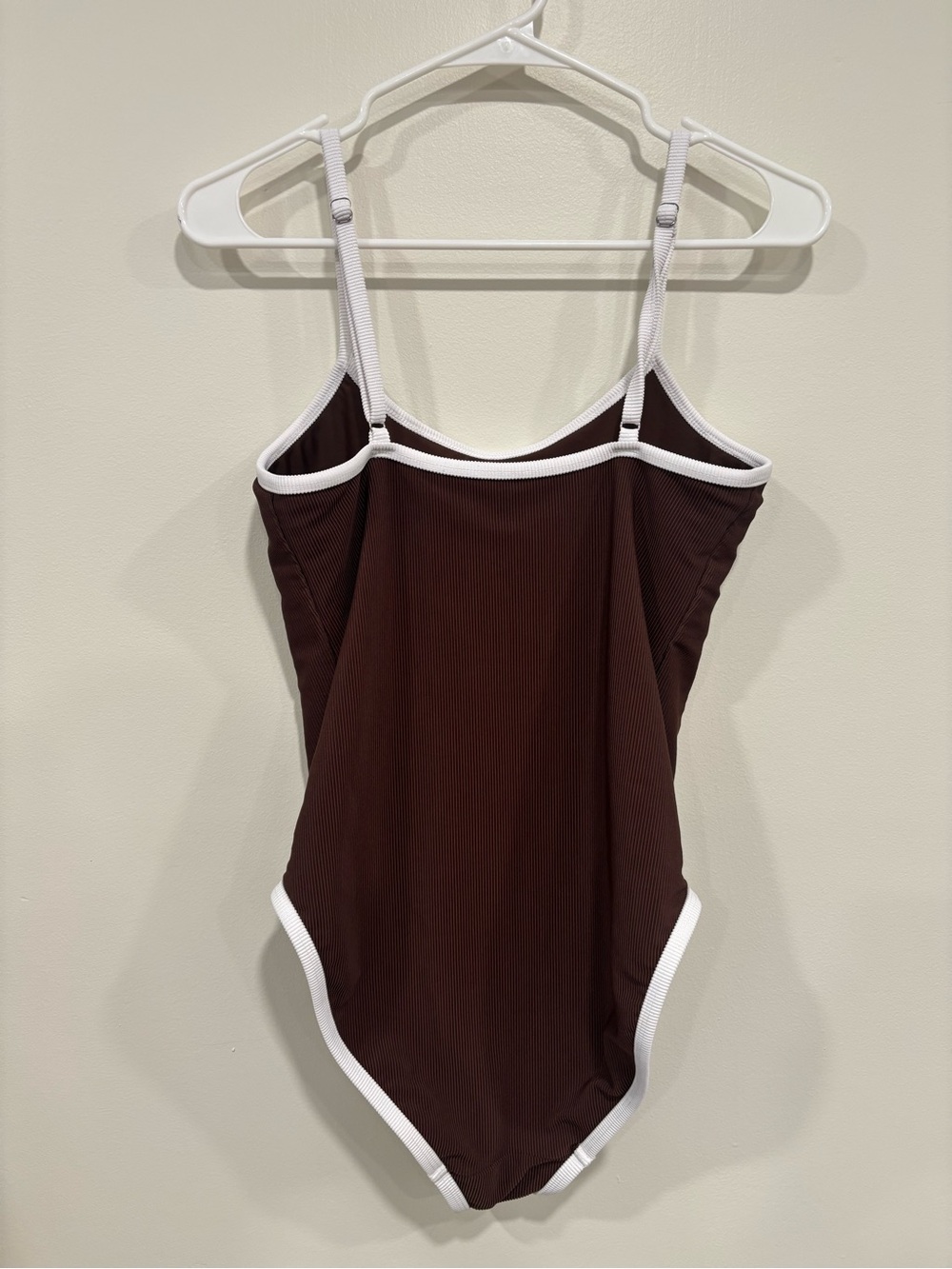 LainSnow Chocolate Brown One-Piece with White Trim - Picture 3 of 3